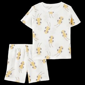 NWT CARTERS Kids Pajamas with Yellow Racecar Print